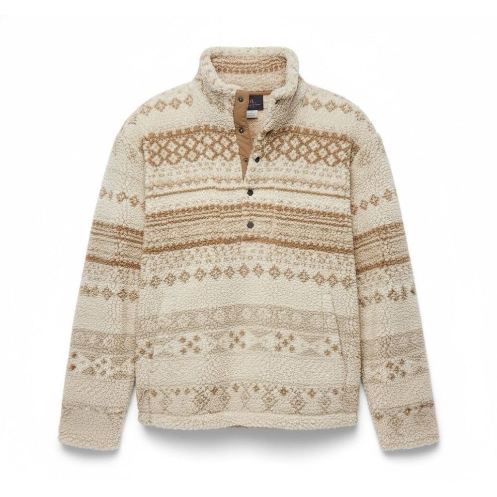 #804. Alpine Design Khaki Isle 1/2 Snap Sherpa Pullover Nwt